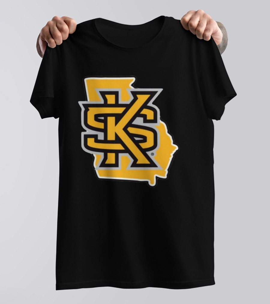 Kennesawfifty1 KS Letter Overlay On Georgia Shape T-Shirt