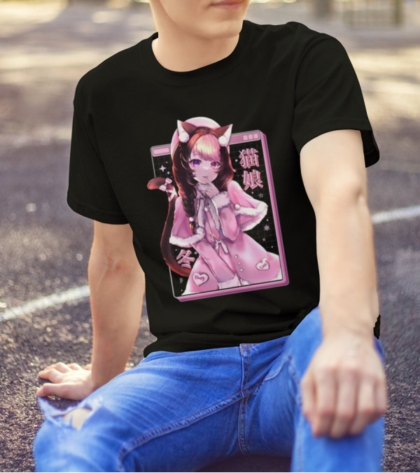 Uwumarket Strawberry Innocent Winter Nekomata Anime Aesthetic T-Shirt