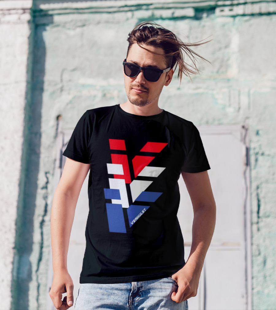 Verhulst Tri-Color Red White Blue V T-Shirt