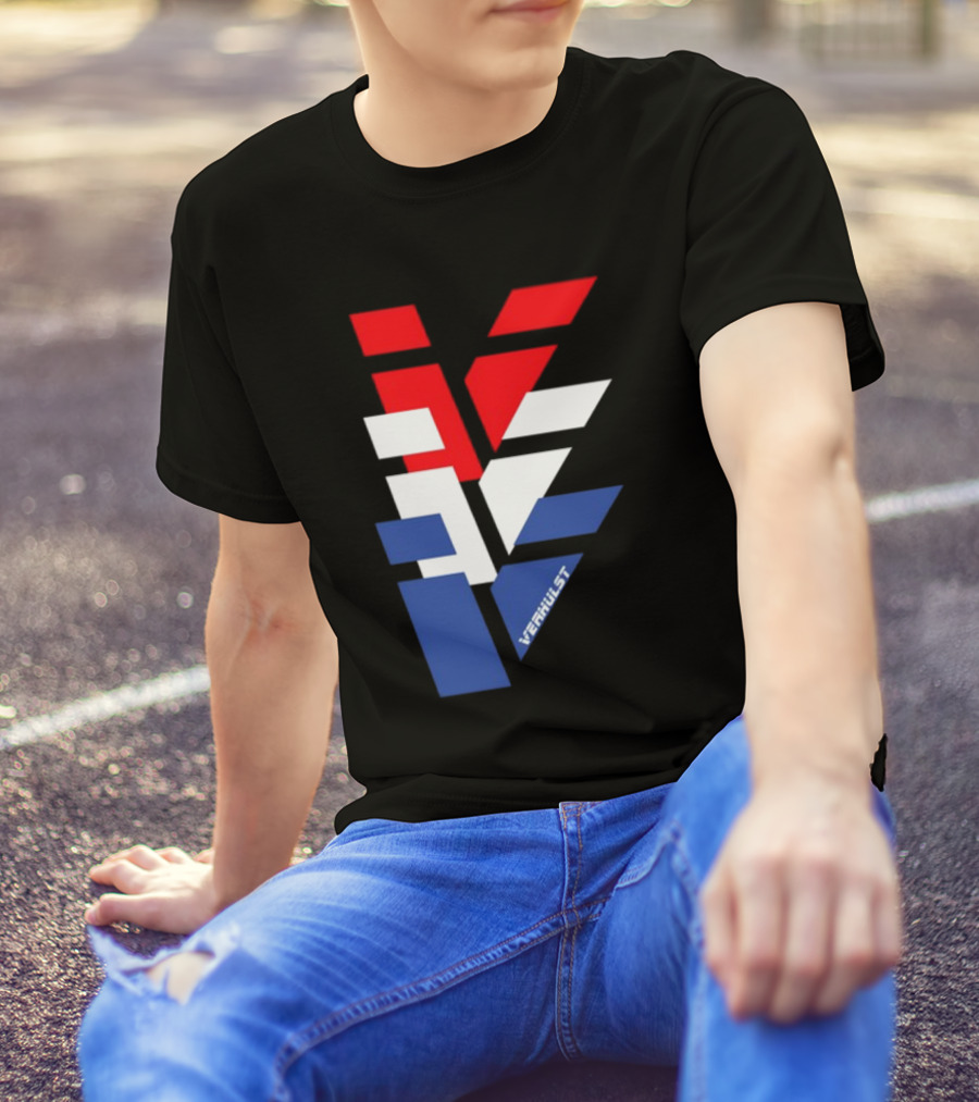 Verhulst Tri-Color Red White Blue V T-Shirt