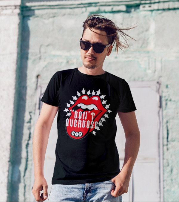 Upperlevel916 Evol Love Is A Drug Don't Overdose Iconic Red Lips T-Shirt