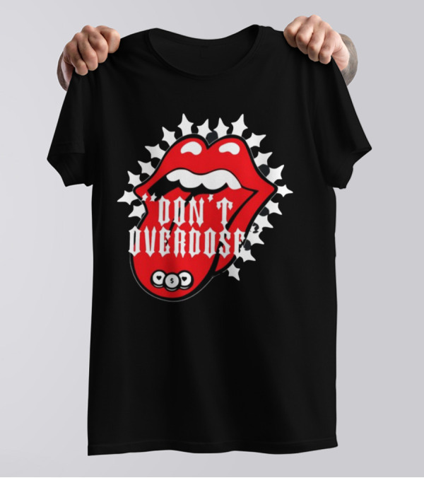 Upperlevel916 Evol Love Is A Drug Don't Overdose Iconic Red Lips T-Shirt