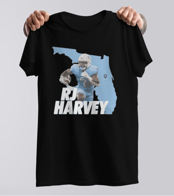 RJ Harvey Florida Football Map Background T-Shirt