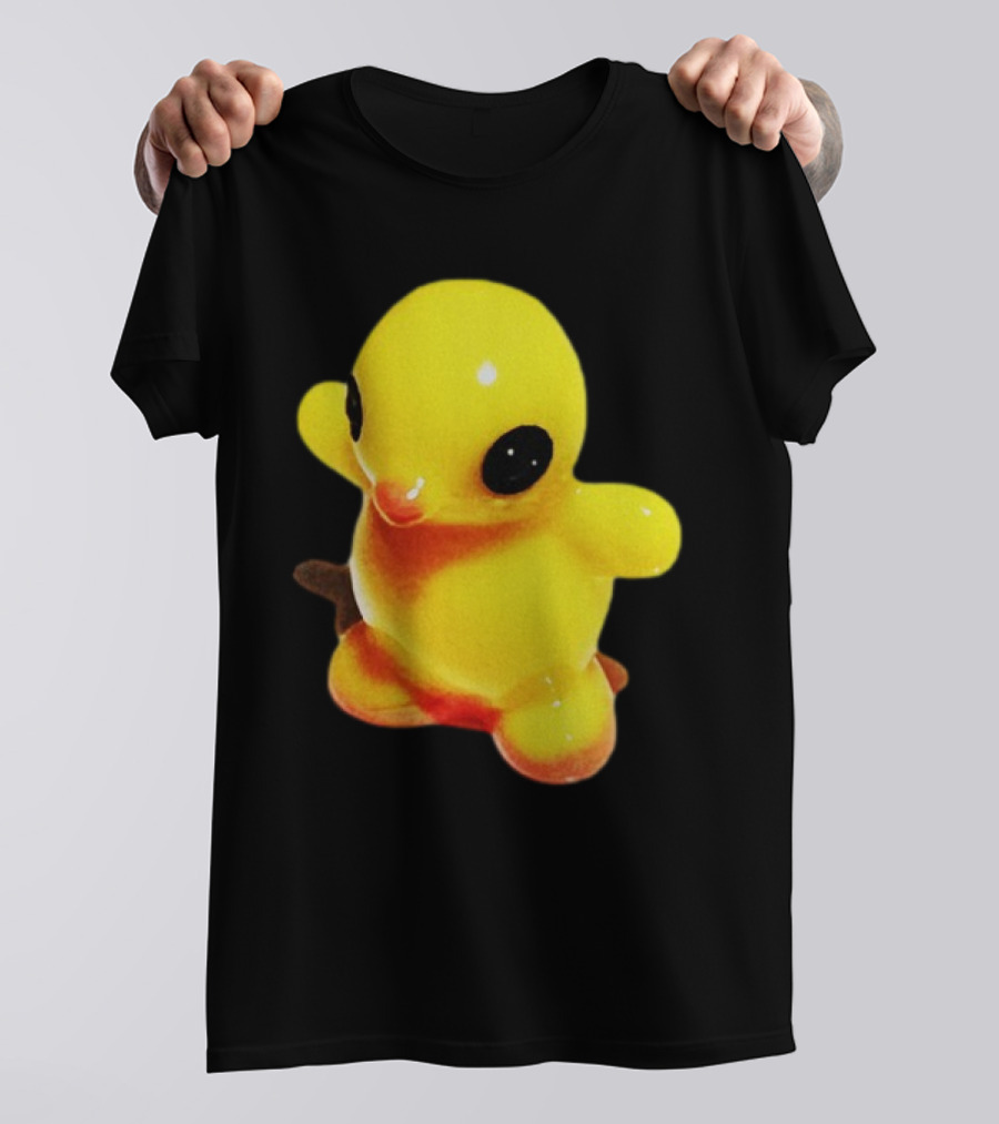Fleshwater Plastic Duck Yellow Figurine With Black Eyes T-Shirt