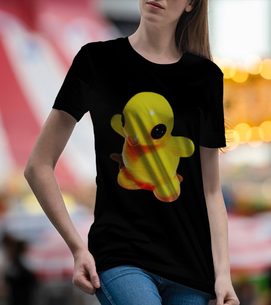 Fleshwater Plastic Duck Yellow Figurine With Black Eyes T-Shirt