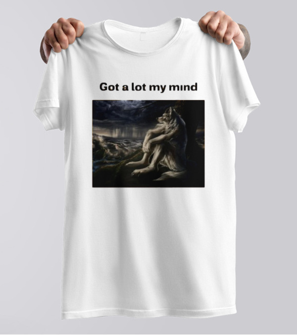 Got A Lot My Mind Wolf On Stormy Night T-Shirt