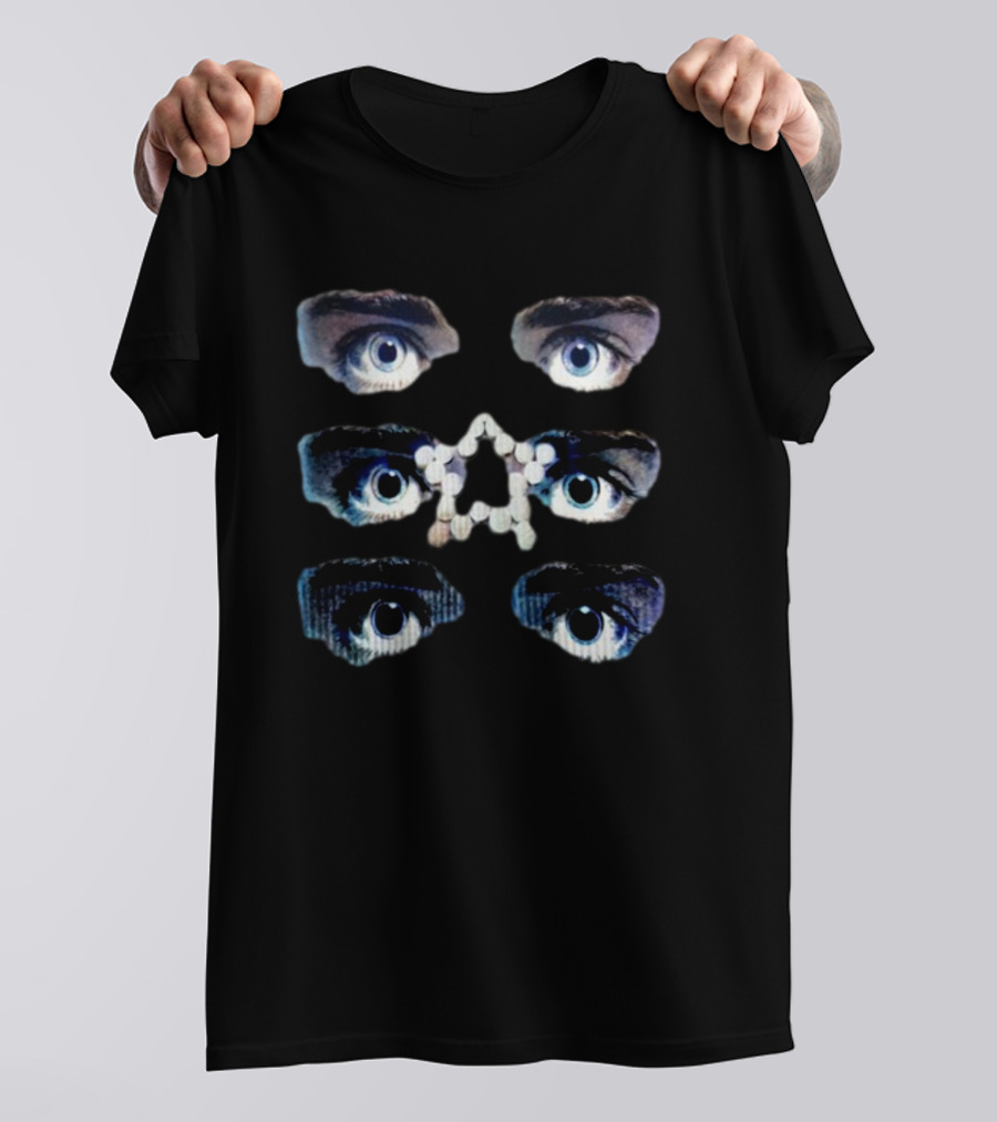 Nawafers Your Eyes On Ecstasy Four Pairs Of Eyes With White Ecstasy Tablets In Star Shape T-Shirt