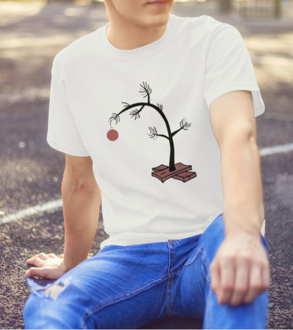Sad Little Christmas Tree With Single Red T-Shirt