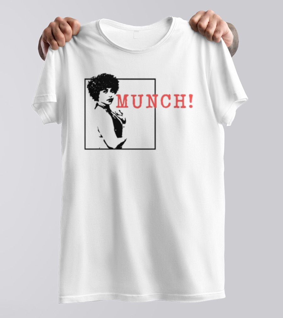 Ylikeapparel Munch Bold Red Text With Figure Image T-Shirt