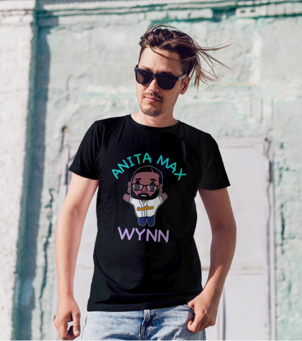 Anita Max Wynn Cartoon Style Character With Sunglasses And Baseball Jersey T-Shirt