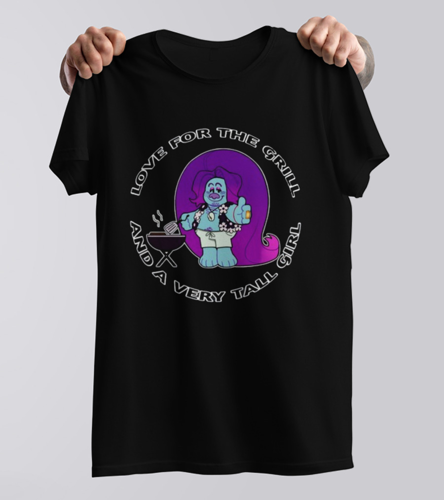 Love For The Grill And A Very Tall Girl Ovisghost BBQ T-Shirt