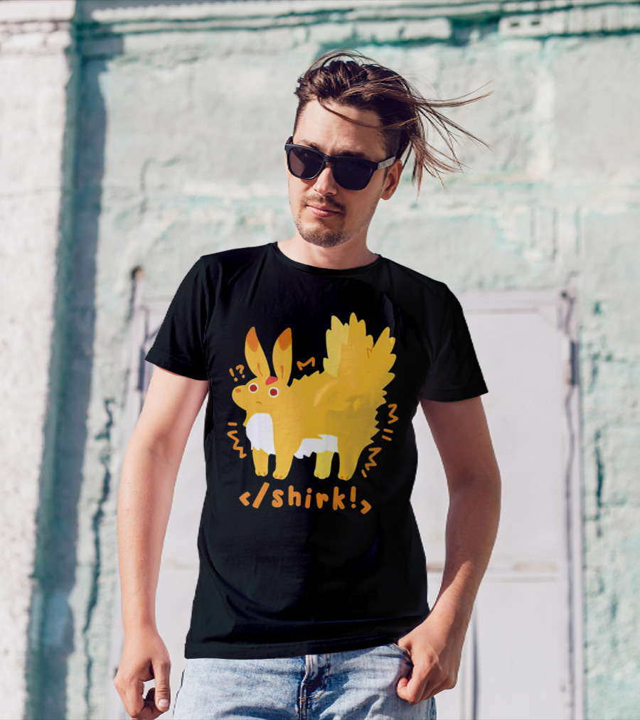 Fenrishion Shirk Pokemon Cartoon Yellow Creature With Coding T-Shirt