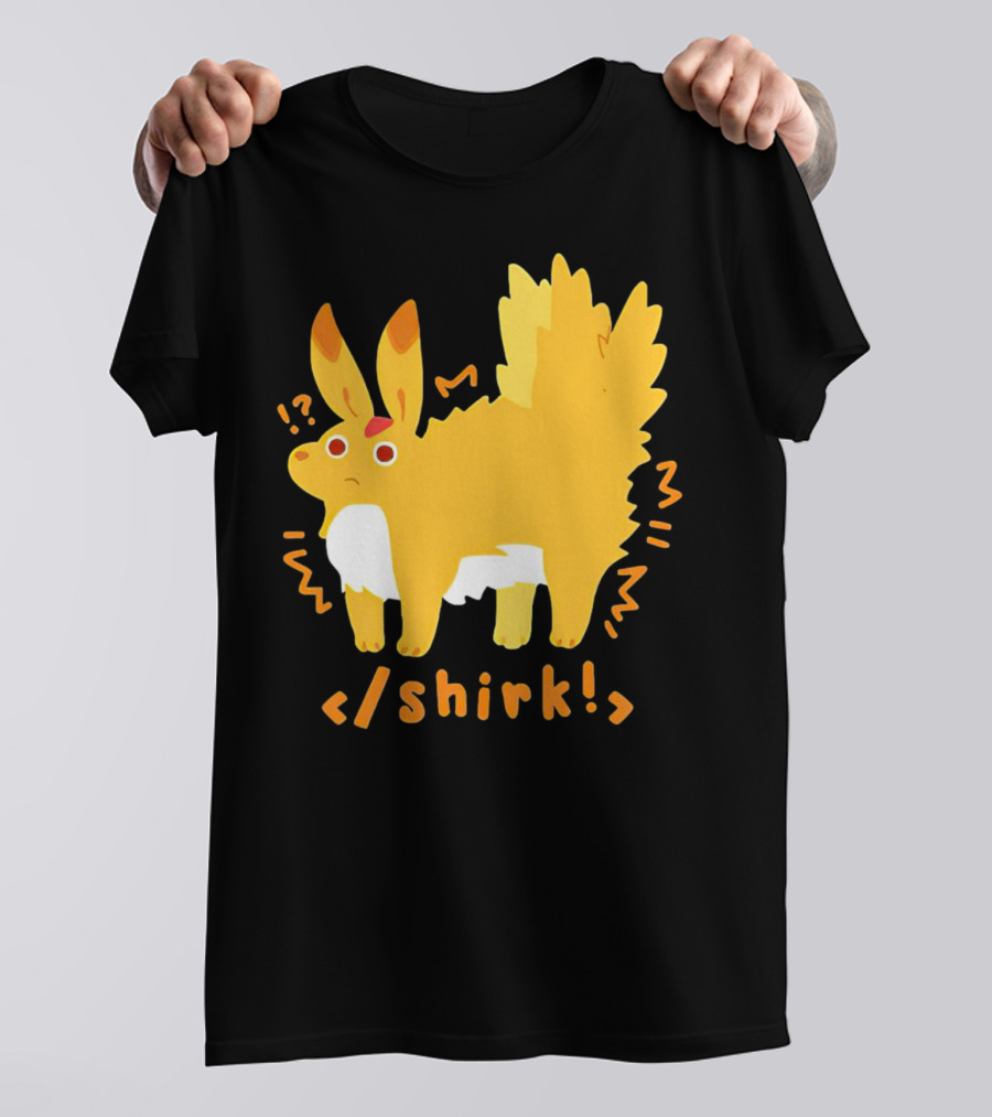 Fenrishion Shirk Pokemon Cartoon Yellow Creature With Coding T-Shirt