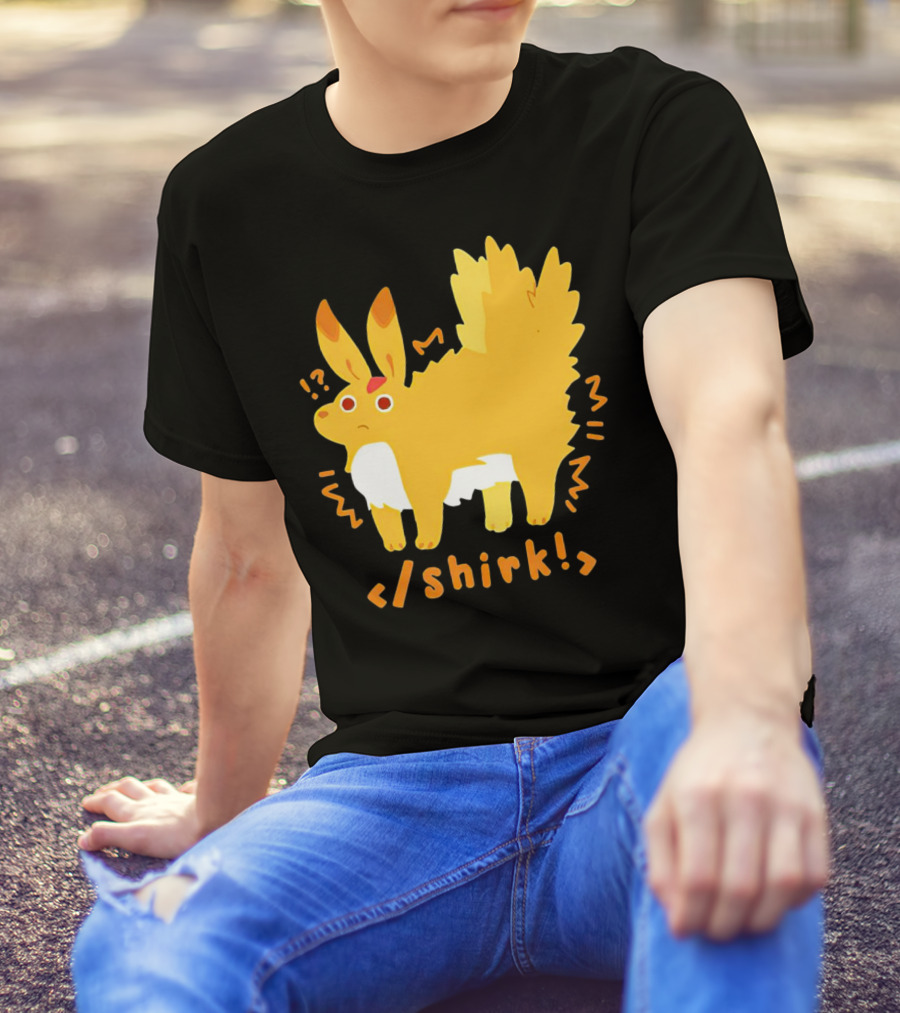 Fenrishion Shirk Pokemon Cartoon Yellow Creature With Coding T-Shirt