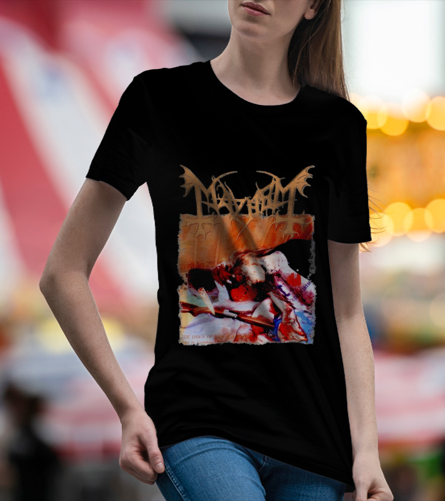 Mayhem Norwegian Black Metal The Dawn Of The Black Hearts T-Shirt