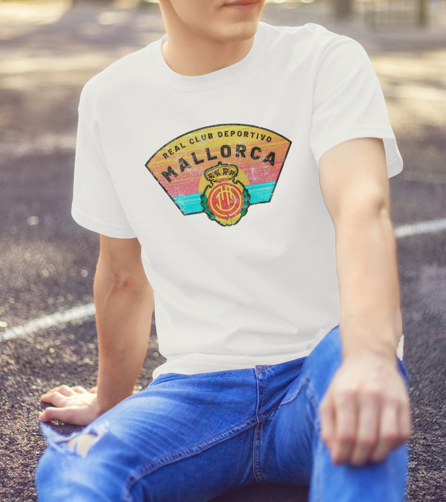 Real Club Deportivo Mallorca Vintage Logo Retro Stripes T-Shirt