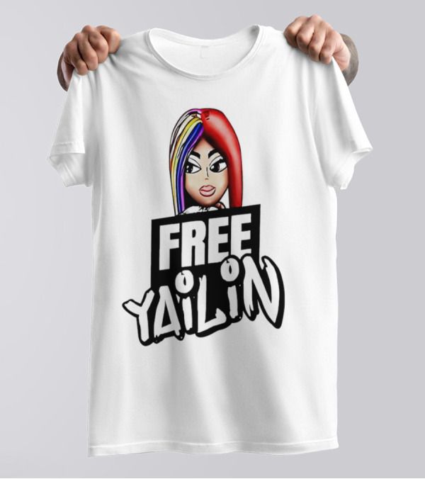 Free Yailin Colorful Hair Cartoon T-Shirt