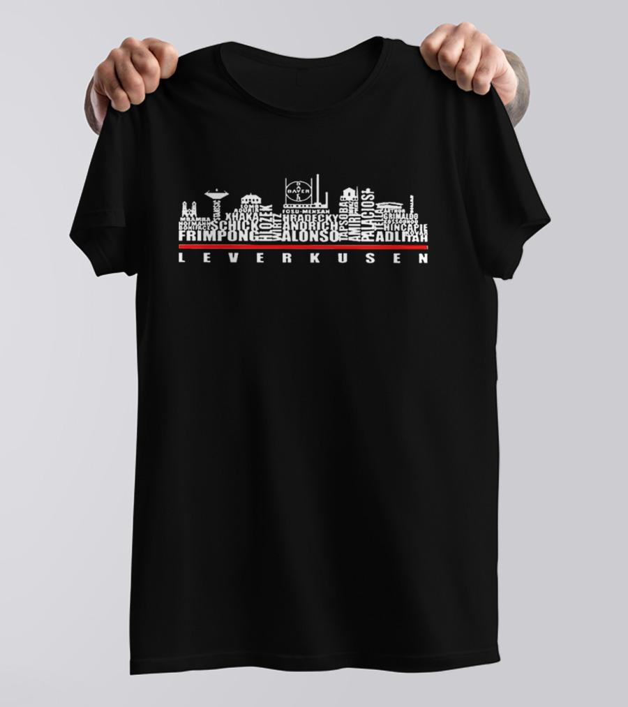 Leverkusen Skyline Frimpong Alonso Hradecky Adli Amiri Kossounou Demirbay Wirtz Demirbay Kossounou Hincapie T-Shirt