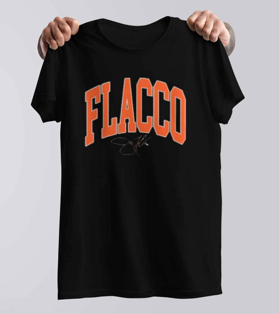 Joe Flacco Where I'm From Flacco Signature Orange Block Letters T-Shirt