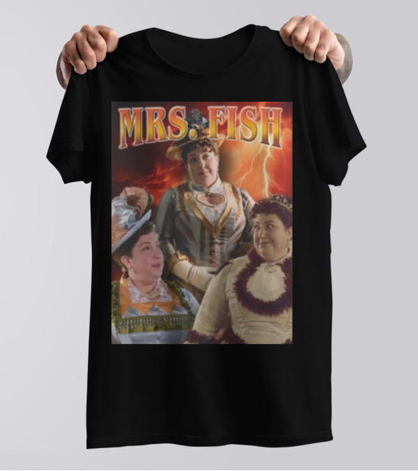 MRS. FISH Victorian Style Lightning Background Portraits T-Shirt