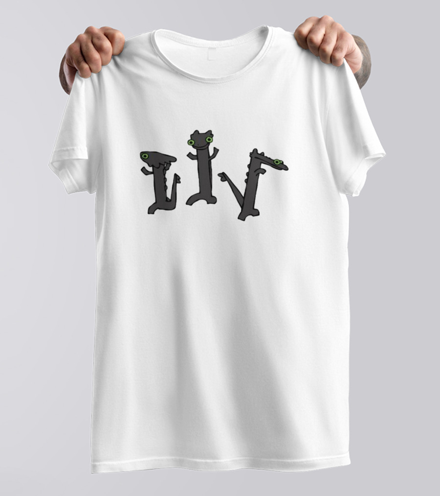 Sharkrobot Dancing Meme Dragons With Green Eyed Expressions T-Shirt