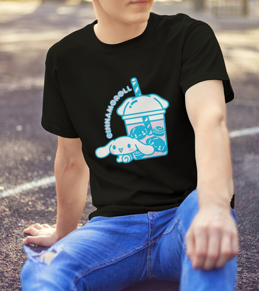 Cinnamoroll Bubble Tea Cup Pastel Cute Character T-Shirt