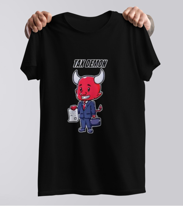 Cold Ones Tax Demon Suit Holding Document T-Shirt