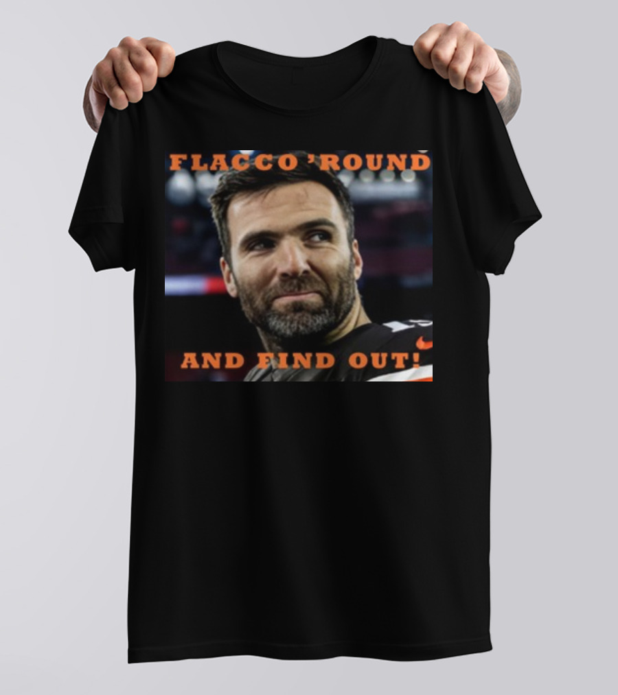 Flacco 'Round And Find Out Football Player Image T-Shirt