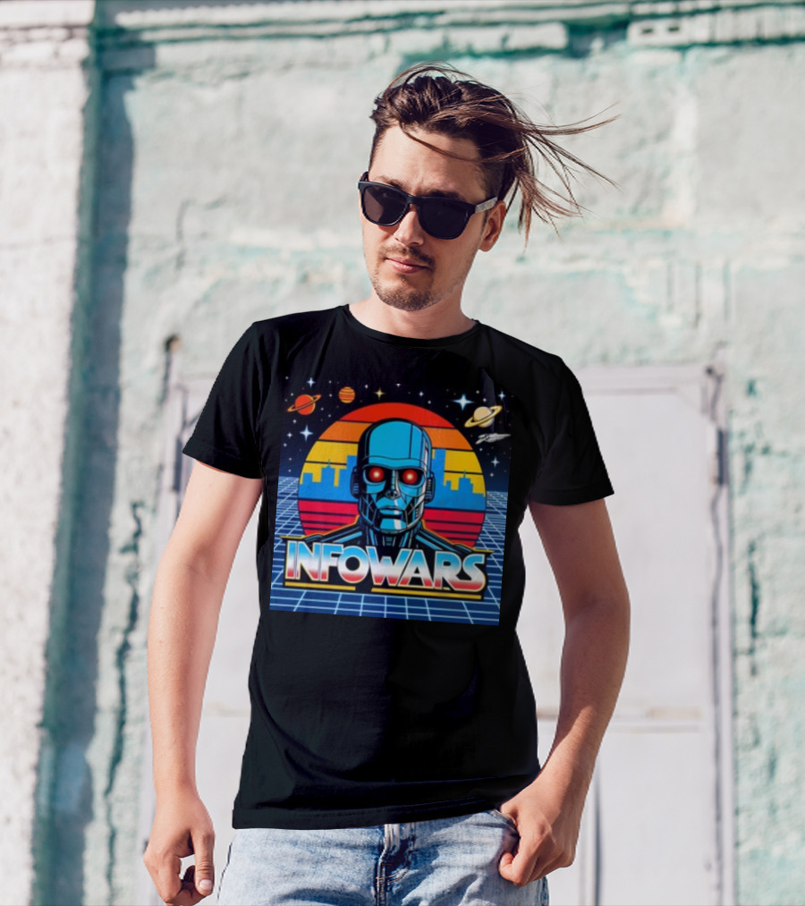 Infowars Skynet Retro Futuristic Robot T-Shirt