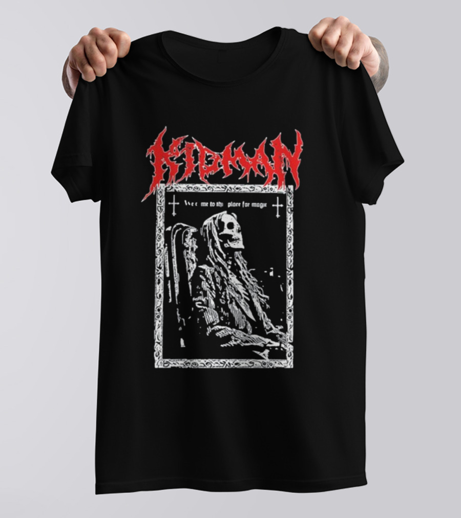 Kidman We Come To This Place For Magic Death Metal Skeleton Chair T-Shirt