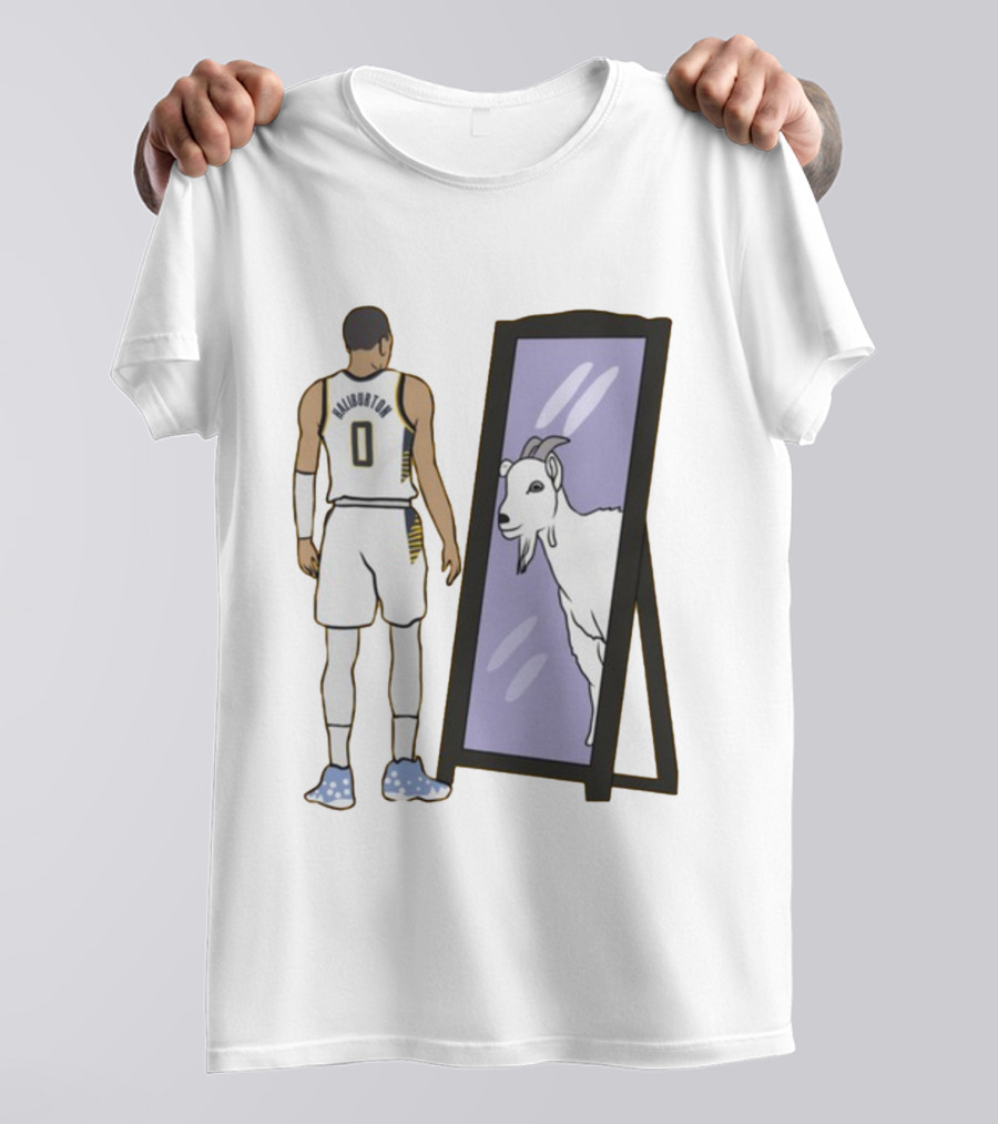 Tyrese Haliburton 0 Reflecting Goat In Mirror T-Shirt