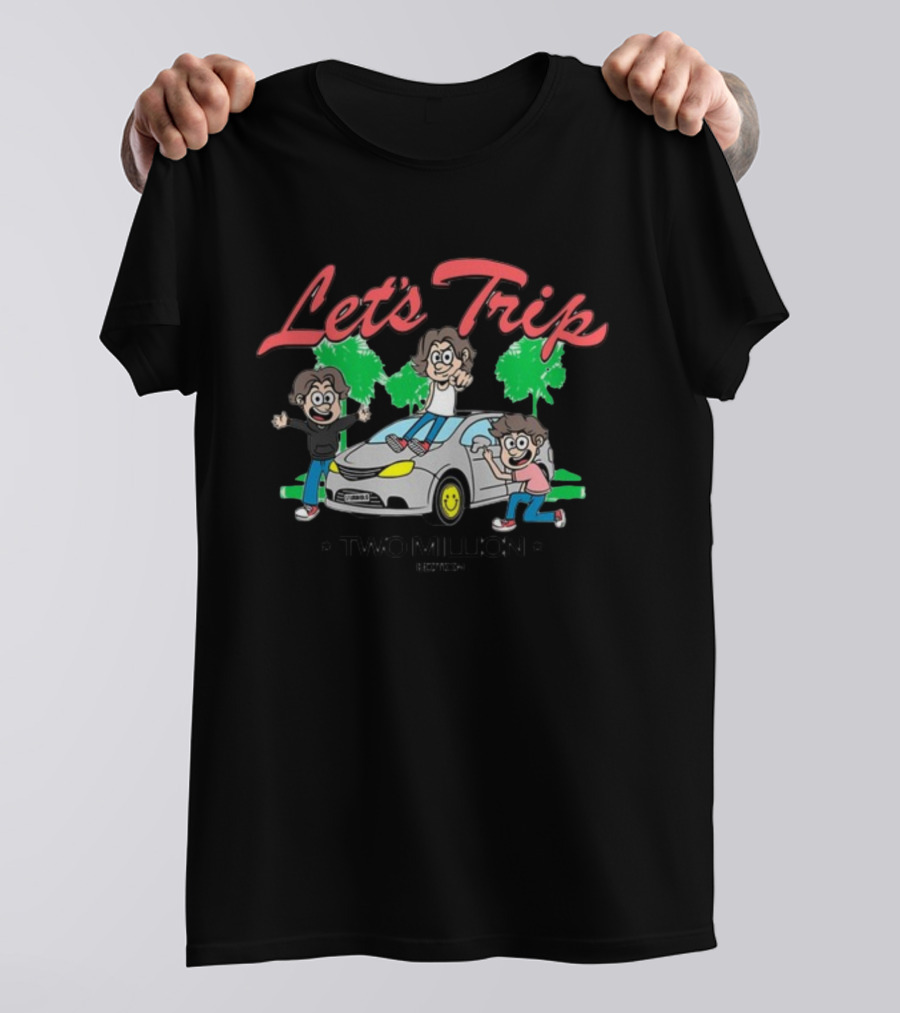 Let's Trip La Minivan Two Million Edition Fun Adventure Cartoon T-Shirt