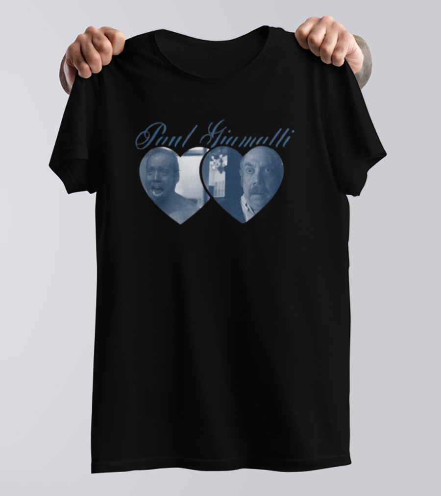 Paul Giamatti Double Heart Expression Collage T-Shirt