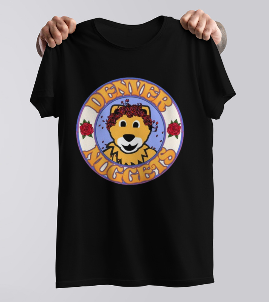Denver Nuggets Floral Mascot Circle T-Shirt