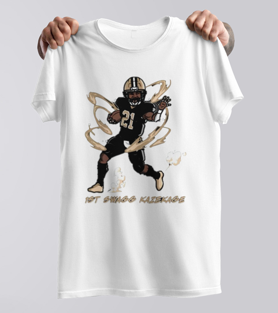 1St Swagg Kazekage Football Player Number 21 With Gold Aura T-Shirt