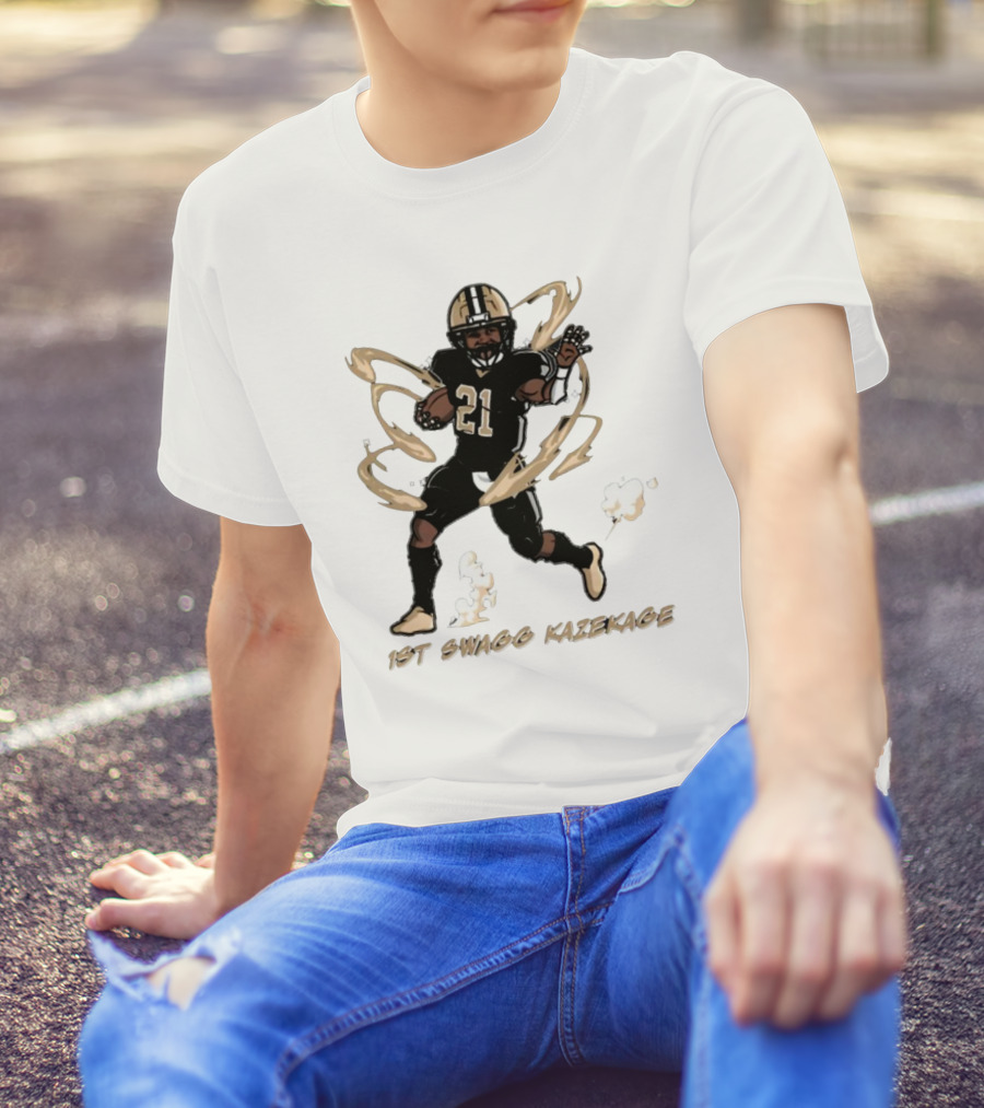 1St Swagg Kazekage Football Player Number 21 With Gold Aura T-Shirt
