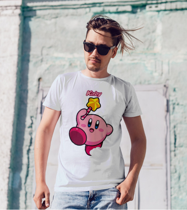 Kirby Main Character With Star Rod Gamestop Bioworld T-Shirt