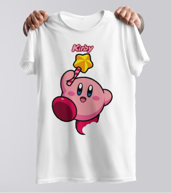 Kirby Main Character With Star Rod Gamestop Bioworld T-Shirt