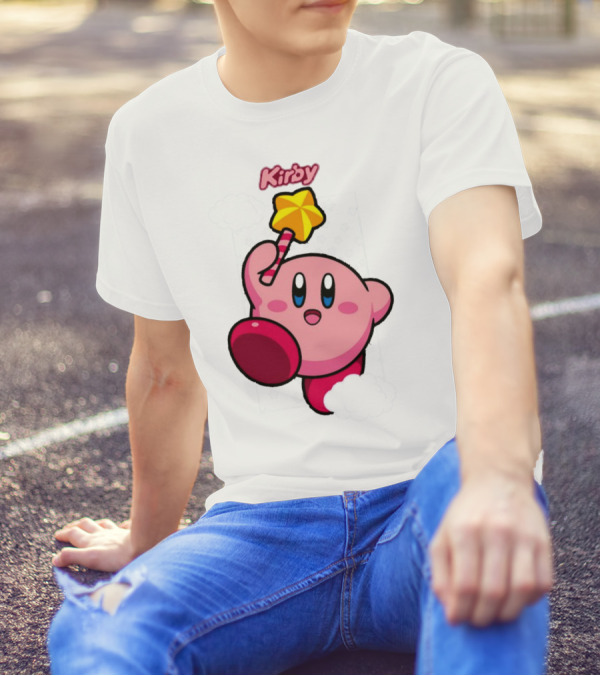 Kirby Main Character With Star Rod Gamestop Bioworld T-Shirt