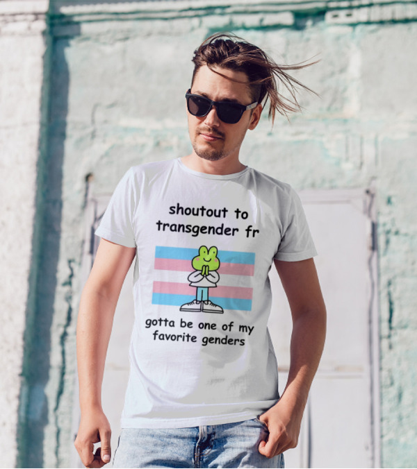 Shoutout To Transgender FR Gotta Be One Of My Favorite Genders Frog And Flag T-Shirt
