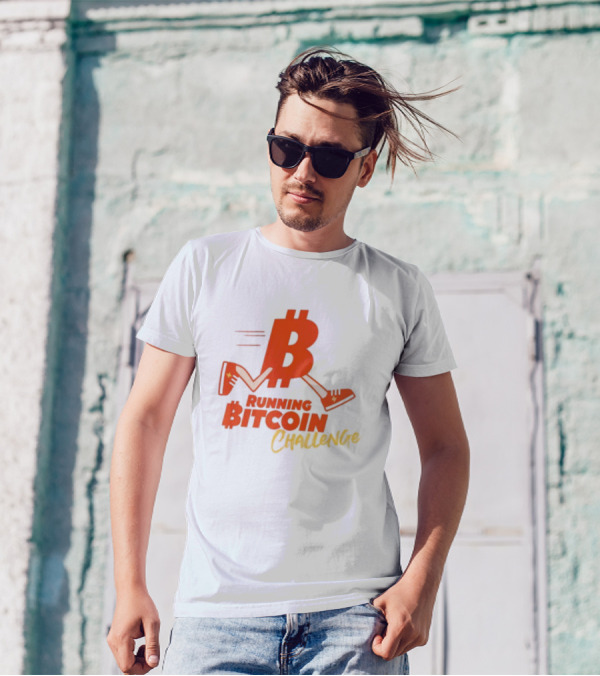 Fran Finney Running Bitcoin Challenge Icon With Sneaker Dollar T-Shirt