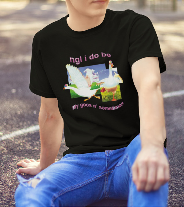 Ngl I Do Be Silly Goosin' Sometimes Goose Humor Fun Playful T-Shirt