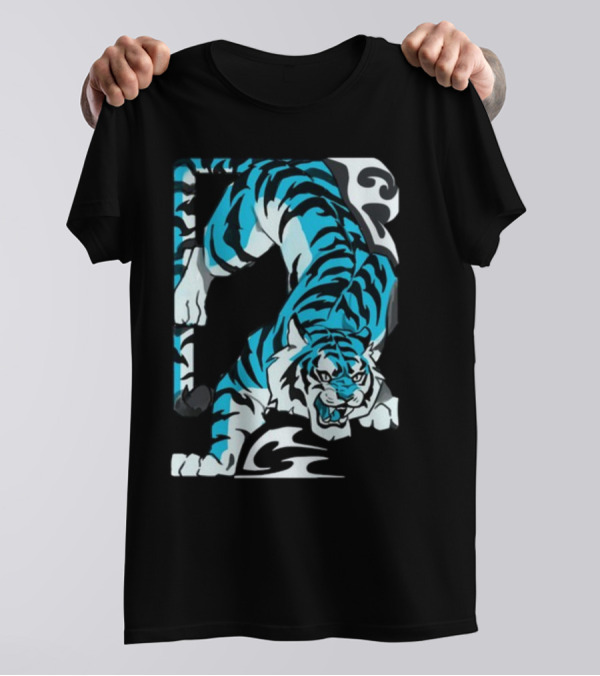 Mawili Poisonp1nk Blue Tiger Stripes T-Shirt