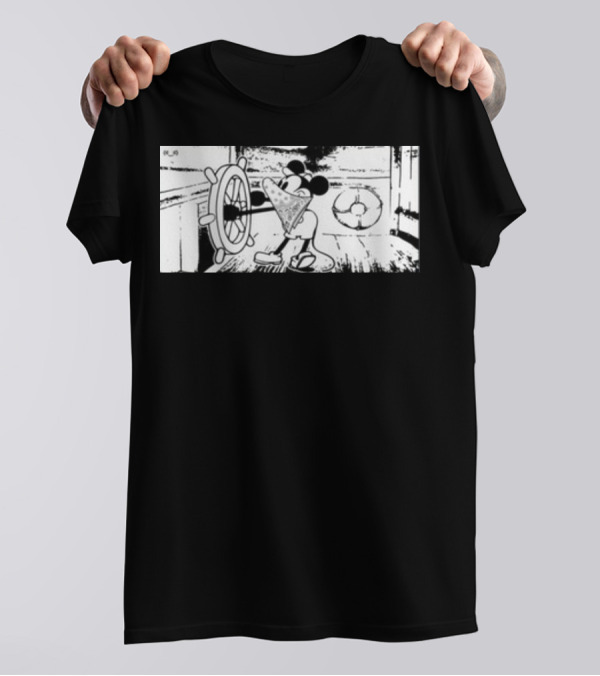 Memeulous Mickey Hood Vintage Steamboat Pizza Sailor T-Shirt