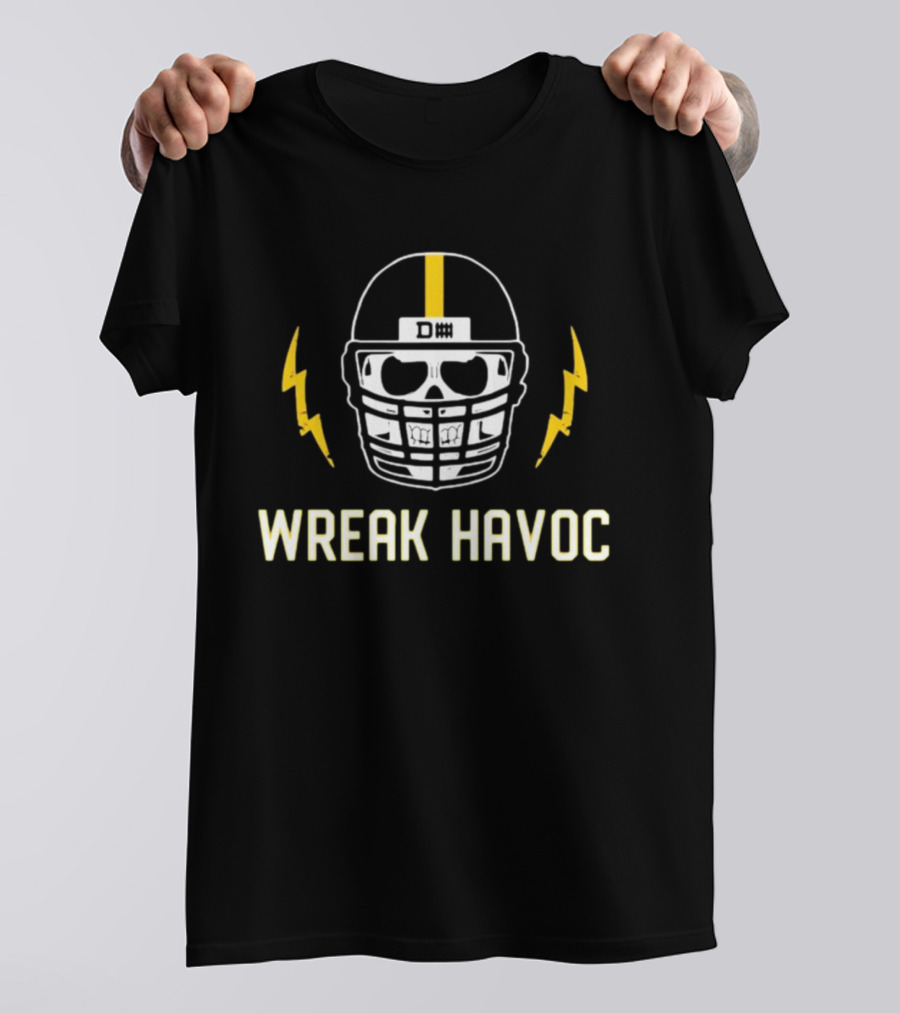 Pittsburgh Defense Skull Helmet Wreak Havoc T-Shirt
