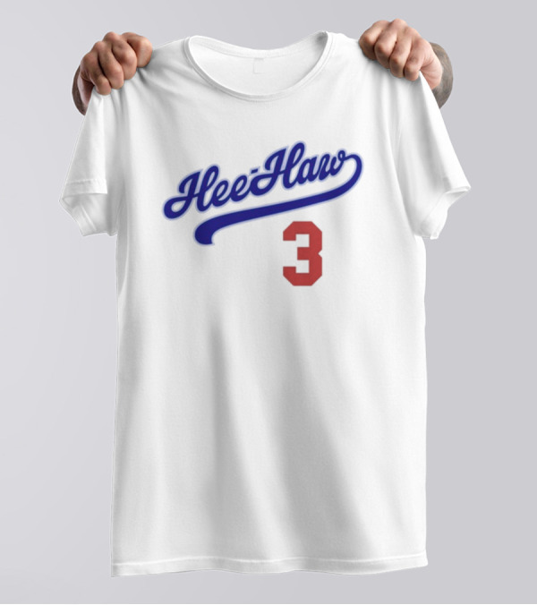 Hee-Haw 3 Vintage Script Style With Red Number T-Shirt