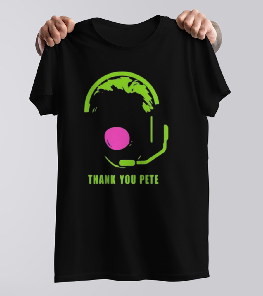 Thank You Pete Simplyseattle Coach Headset Neon T-Shirt