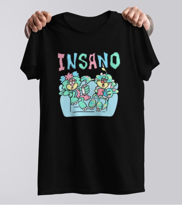 Visty X Kizzy Verdy Insano Pastel Cartoon Characters On Couch T-Shirt