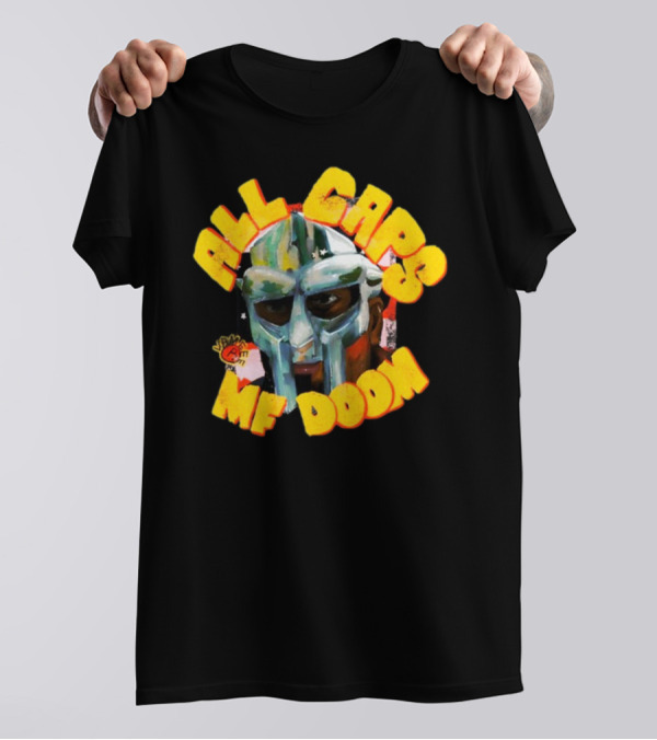 All Caps MF DOOM Villain Graphic Mask T-Shirt