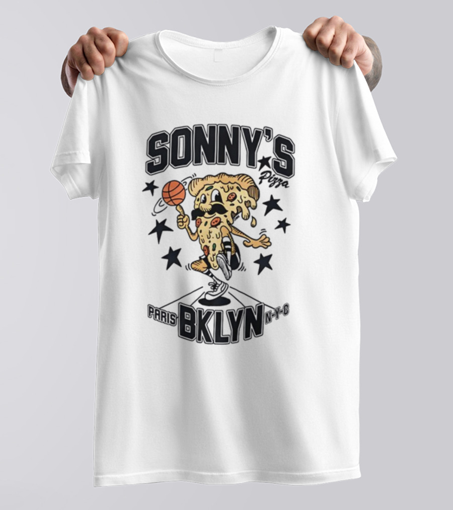 SONNY'S Pizza Basketball Paris BKLYN NY-0 T-Shirt